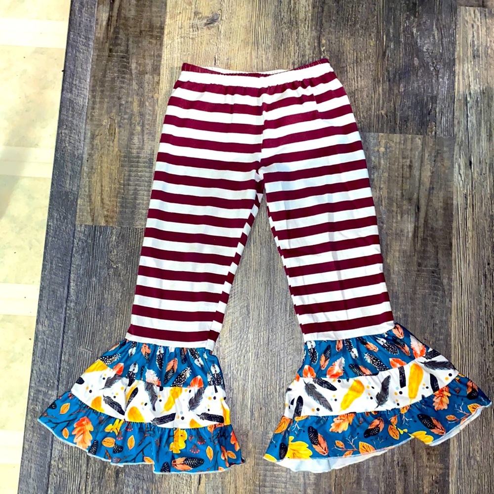 Girls feather bell bottoms